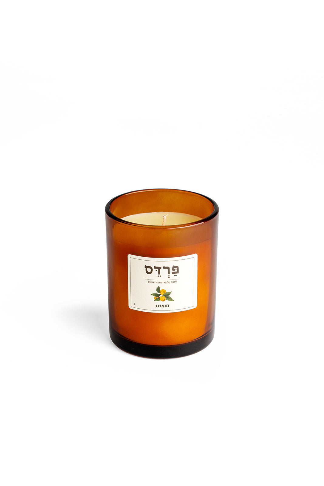 נר ריחני בצנצנת חומה 160 מ״ל | ניחוח פרדס