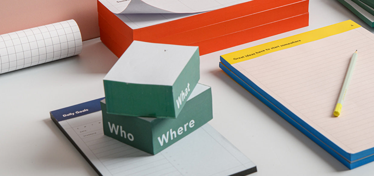 בלוק פתקים Who What Where - ירוק