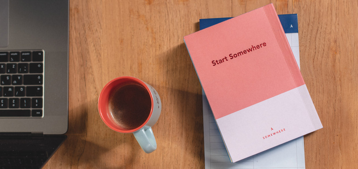 מחברת כריכה רכה – קורל וכחול