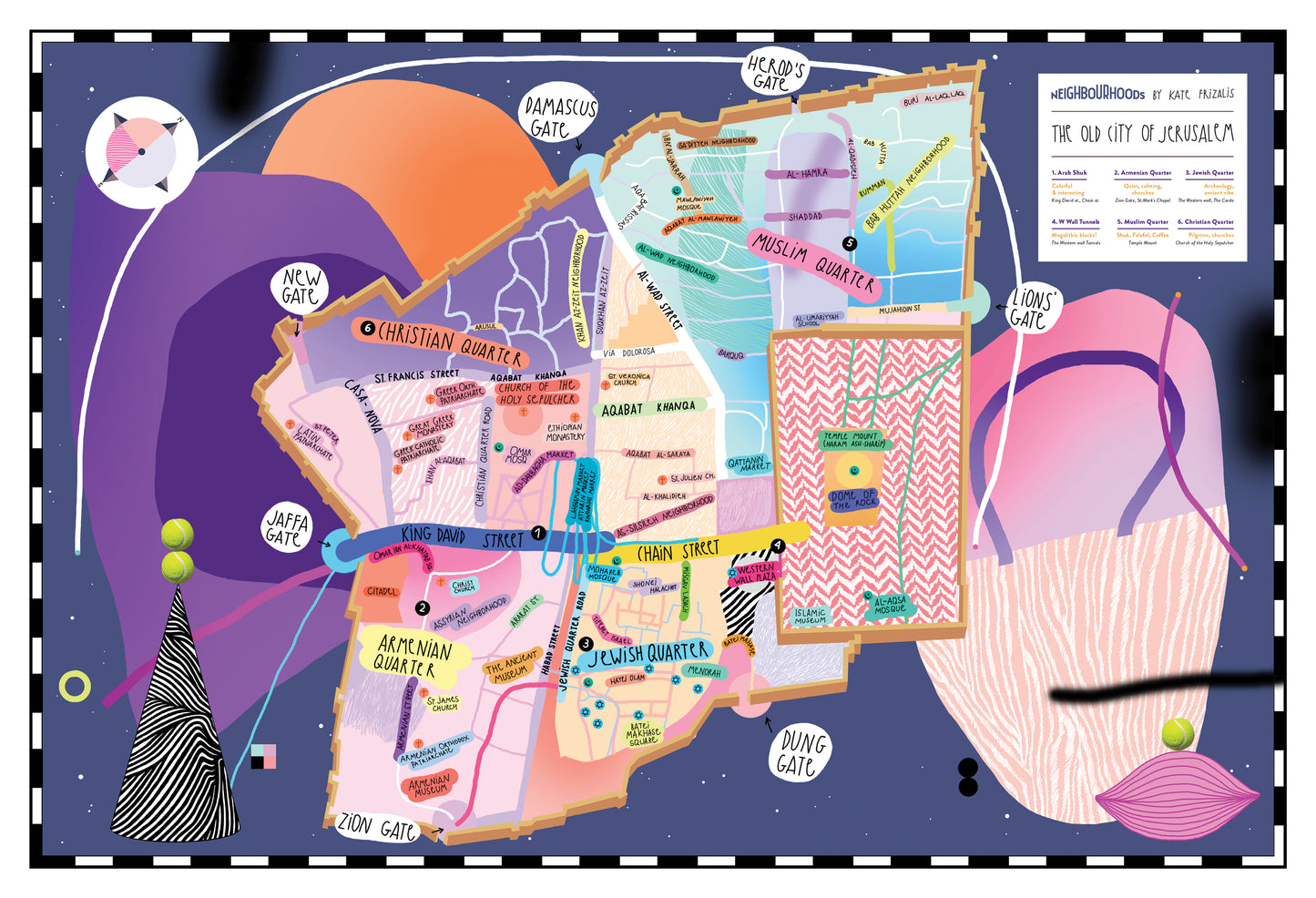 מפה מאויירת | העיר העתיקה ירושלים | סדרת נייברהודס