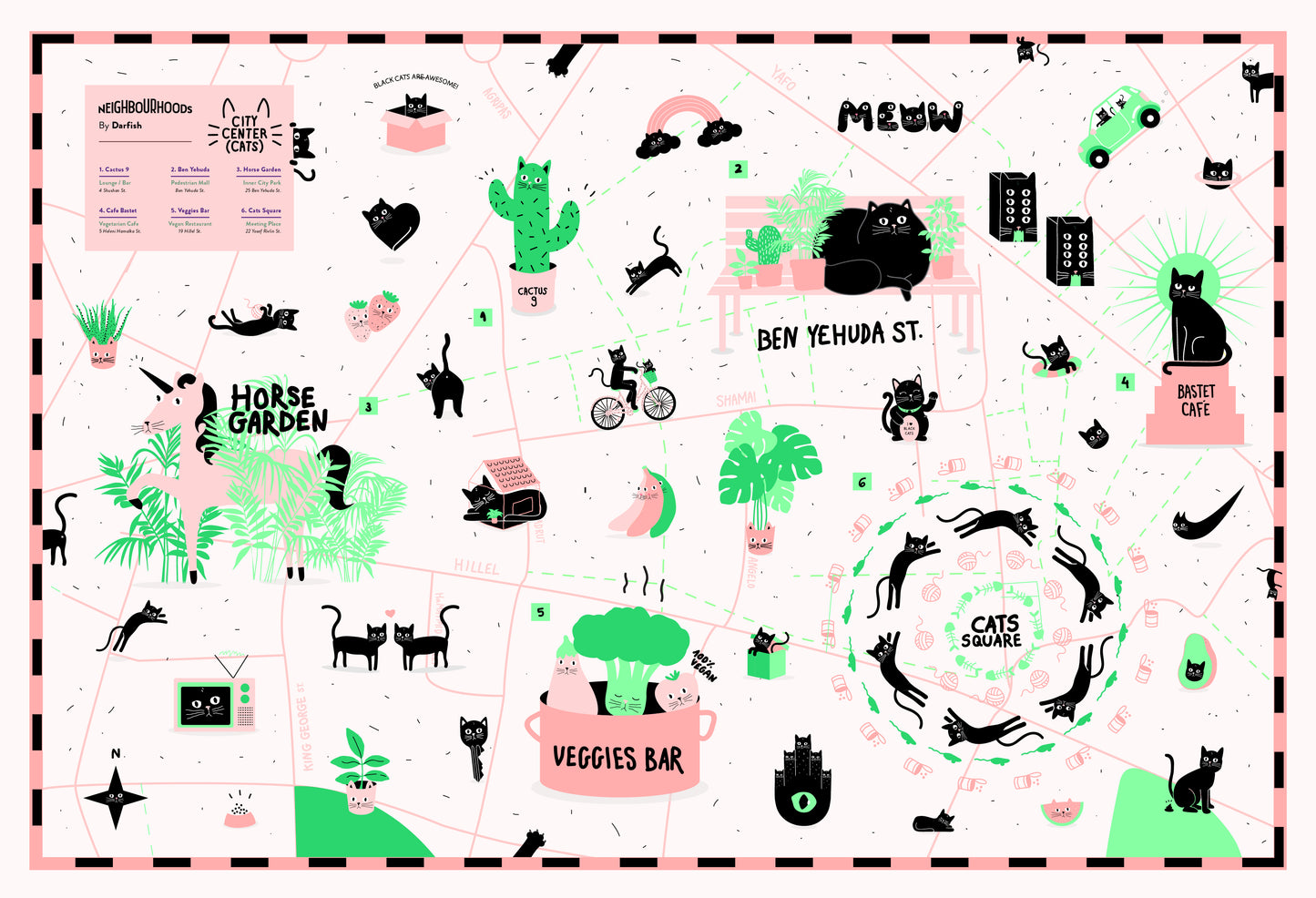 מפה מאויירת | המרכז העיר ירושלים | סדרת נייברהודס