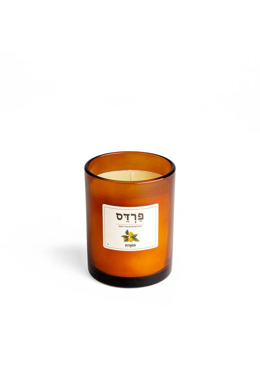 נר ריחני בצנצנת חומה 240 מ״ל | ניחוח פרדס