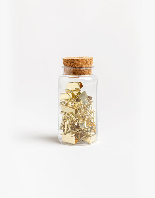 מיני קליפסים זהב בצנצנת – 20 יח'