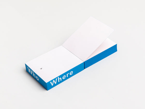 בלוק פתקים Who What Where - כחול