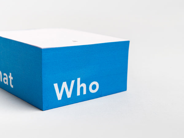 בלוק פתקים Who What Where - כחול