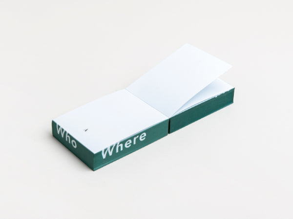 בלוק פתקים Who What Where - ירוק