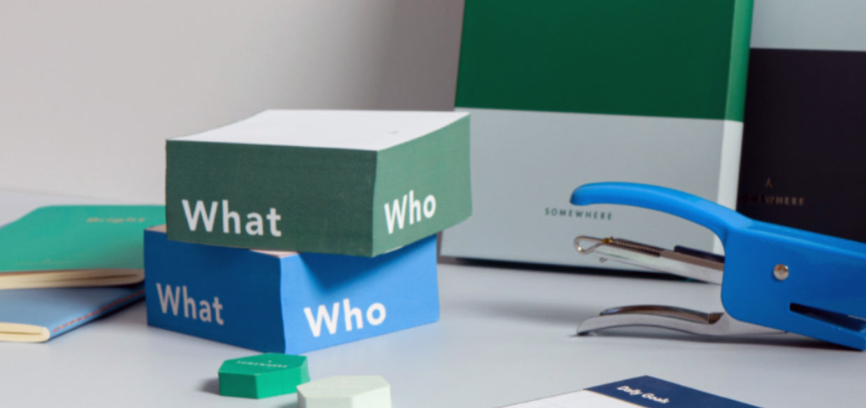 בלוק פתקים Who What Where - ירוק