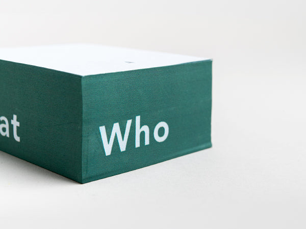 בלוק פתקים Who What Where - ירוק