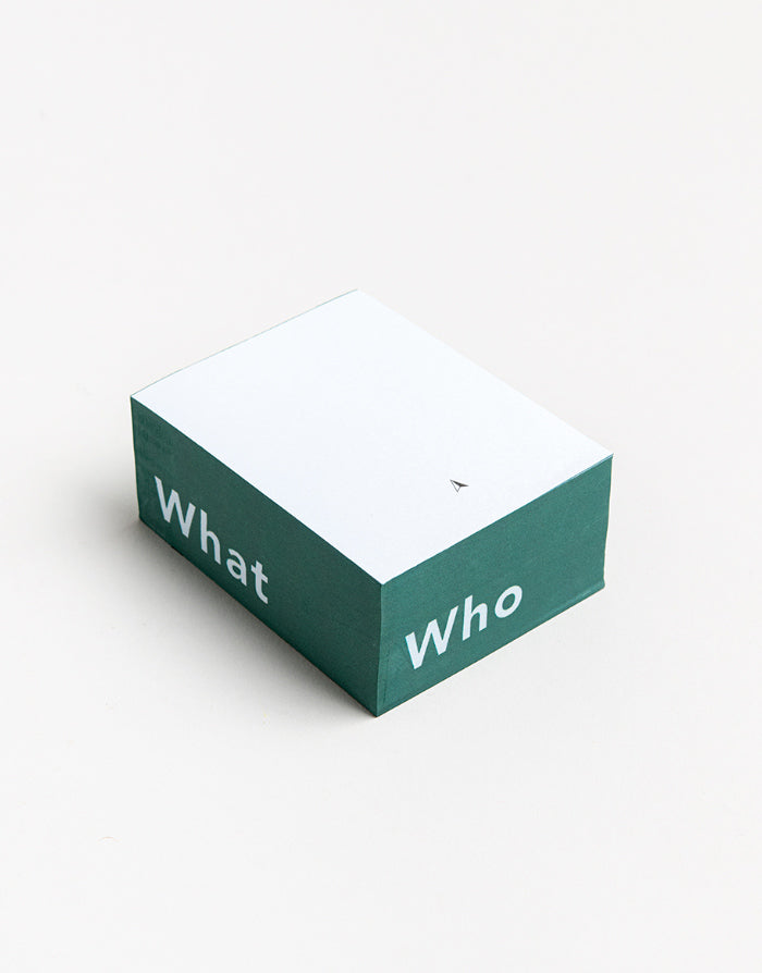 בלוק פתקים Who What Where - ירוק