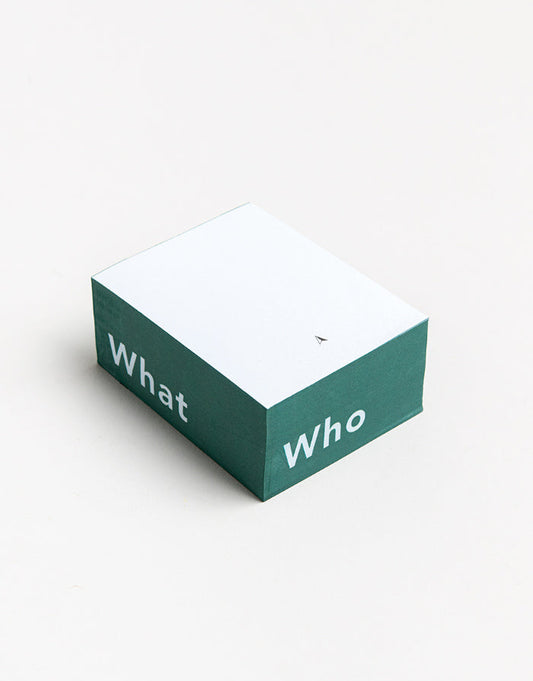 בלוק פתקים Who What Where - ירוק