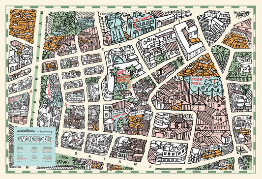 מפה מאויירת | שכונת נוגה | סדרת נייברהודס