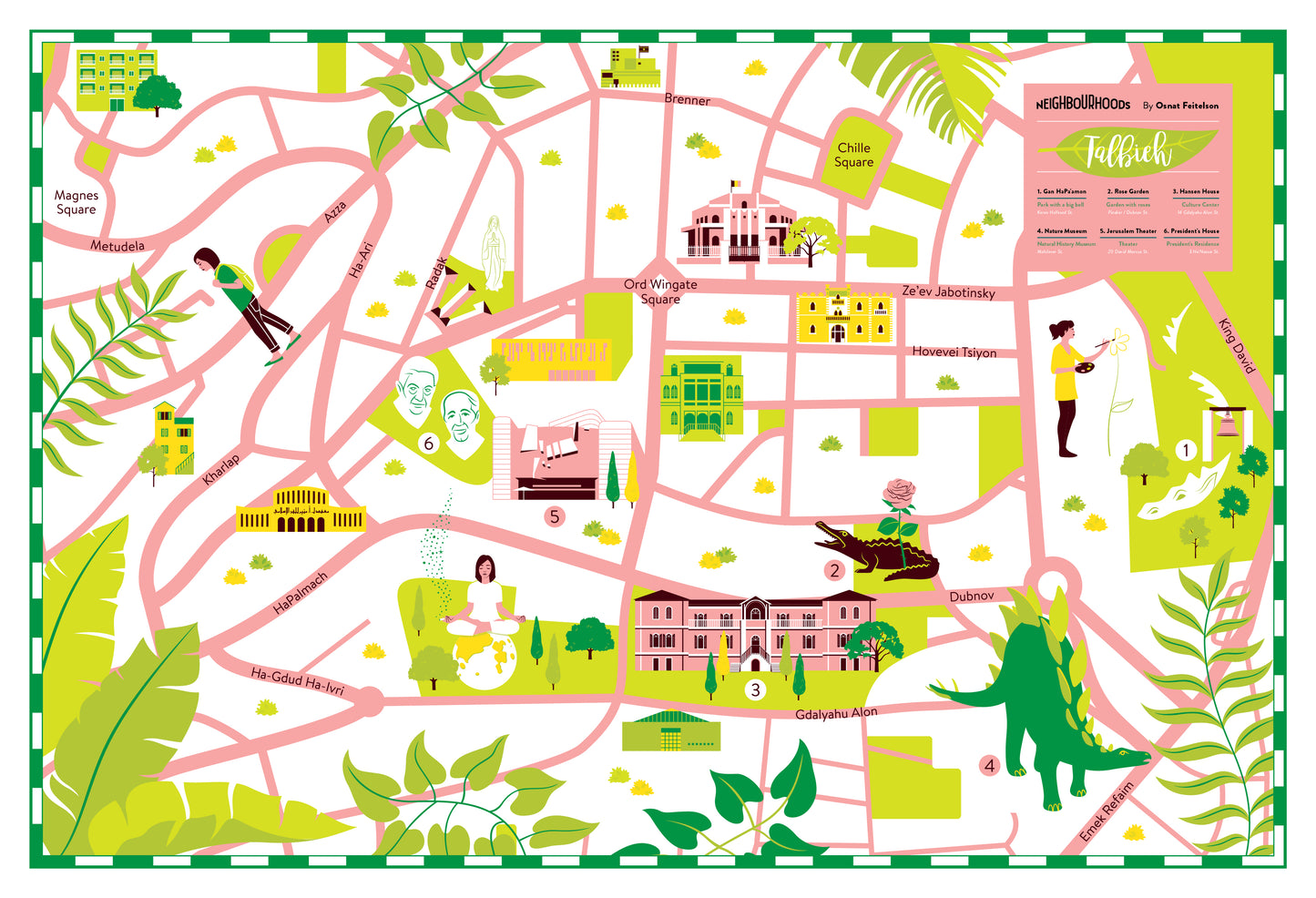 מפה מאויירת | טלביה ירושלים | סדרת נייברהודס